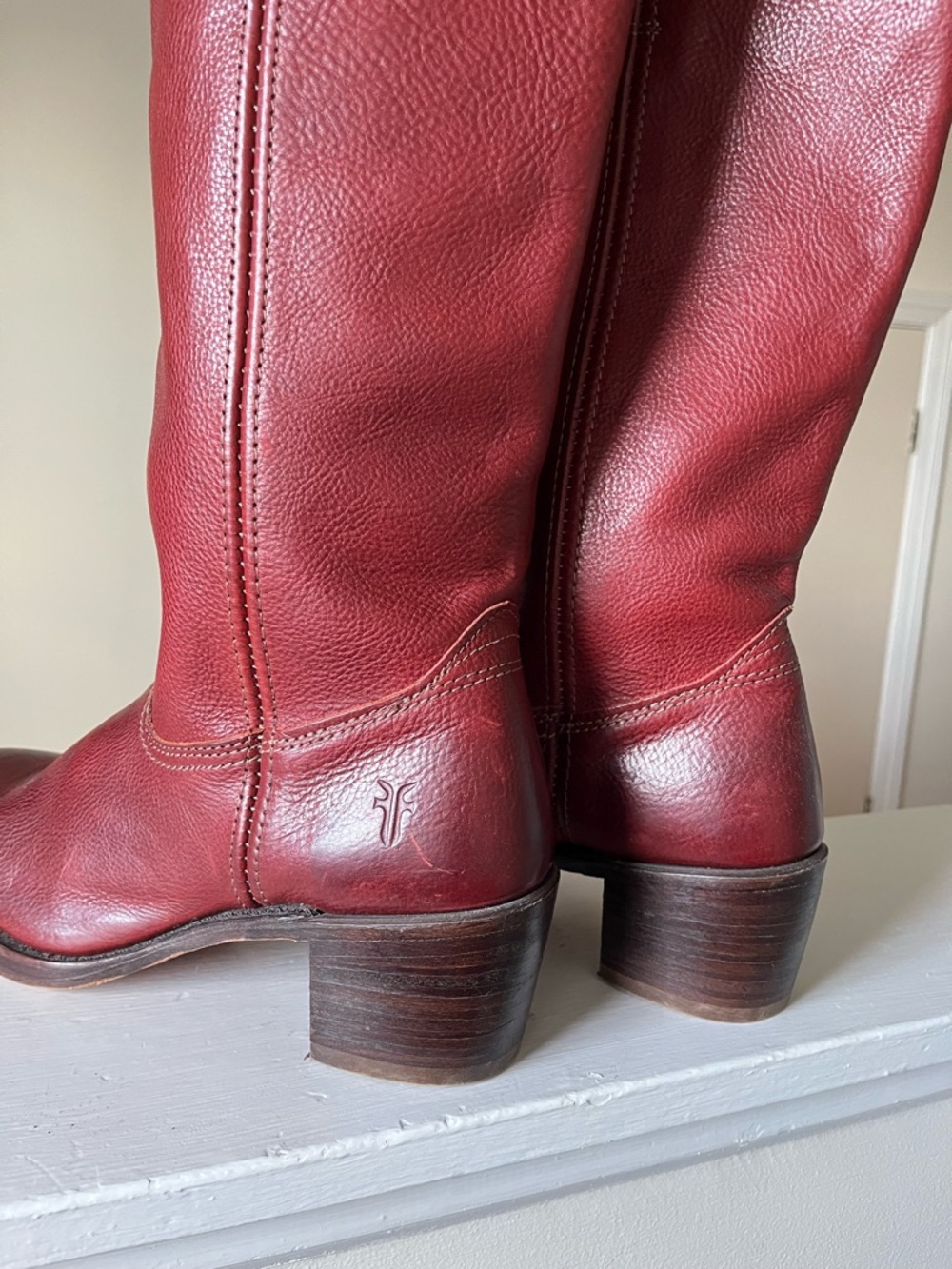 Frye Burgundy 14L Campus Leather Boots - Picture 9 of 12